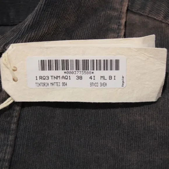 Tintoria Mattei NWT Casual Button Down Shirt Size 15/38 S US In Gray Cotton